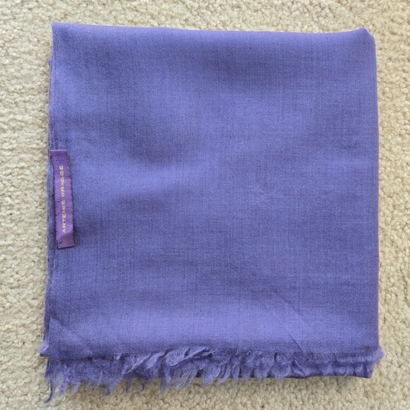 Huge Cashmere Lightweight Woven Wrap Scarf Shawl Periwinkle Blue - Picture 2 of 10